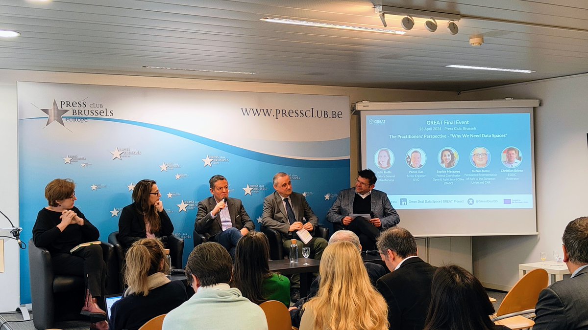 Panel 1, the Practitioners’ Perspective – Why We Need Data Spaces, moderated by Christian Briese, <a href="/EODC_GmbH/">EODC GmbH</a>. 
Julie Hollis <a href="/EuroGeoSurveys/">EuroGeoSurveys</a>
Panagiotis Ilias <a href="/ILVOvlaanderen/">ILVO</a>
Sophie Meszaros <a href="/oascities/">Open & Agile Smart Cities & Communities</a>
Stefano Nativi 🇮🇹 Rep to EU &amp; <a href="/CNRsocial_/">CNR Consiglio Nazionale delle Ricerche</a>
Live stream: youtube.com/live/_Vum_AAUB…