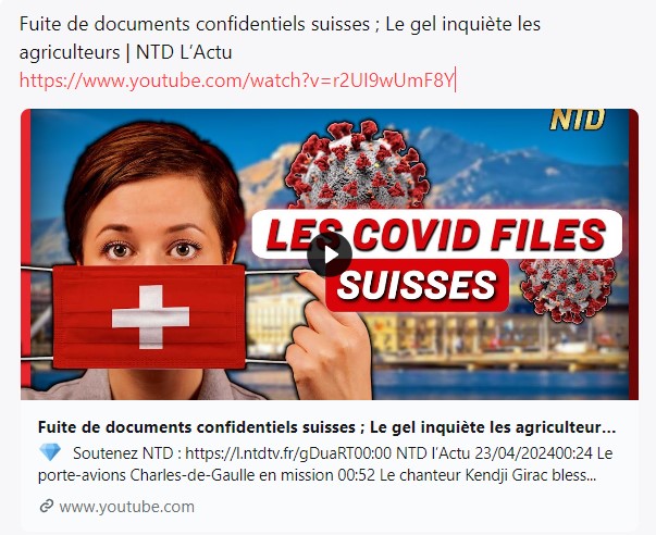 Fuite de documents confidentiels suisses ; Le gel inquiète les agriculteurs | NTD L’Actu youtube.com/watch?v=r2UI9w…