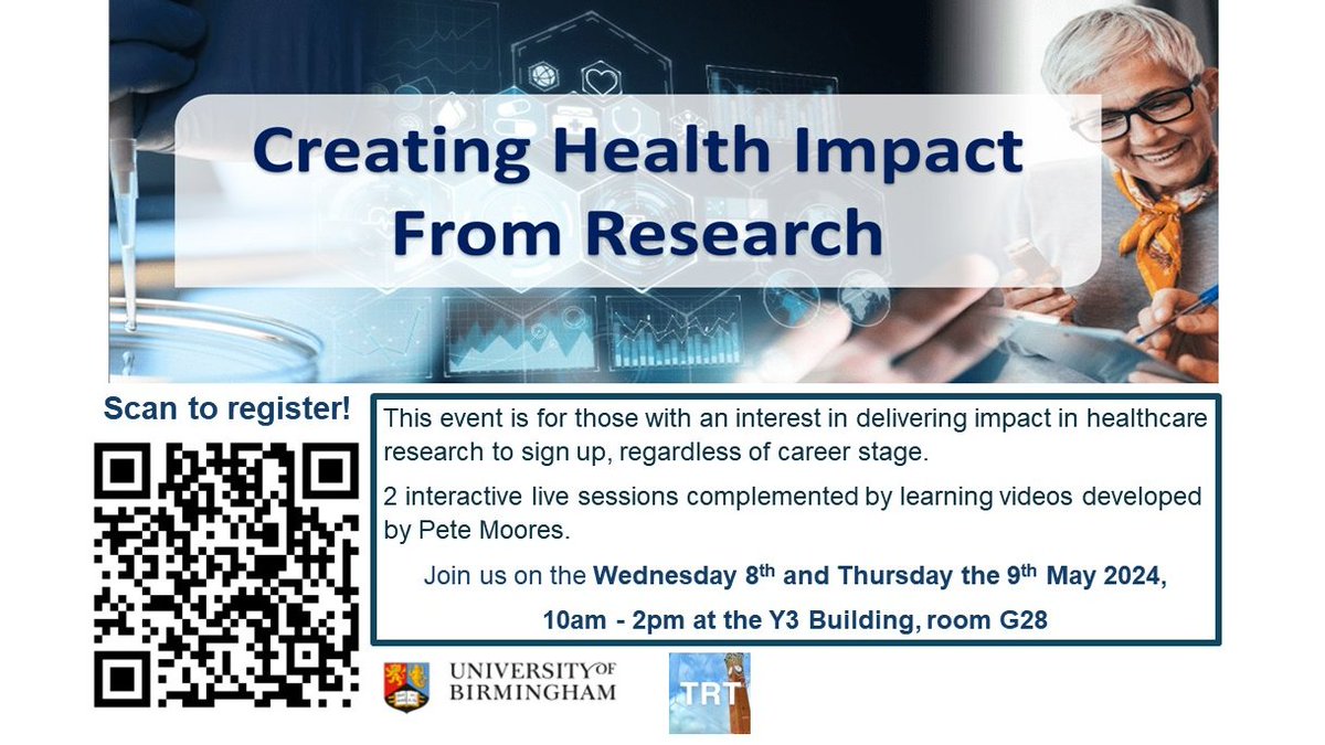 📢📢Workshop ALERT!! @unibirmingham and @BHPComms Are you an ECR working in medical research, or new to translation? Join us and @UnicornBuilders , an experienced translational trainer to focus on the skills and knowledge needed to create health impact from your research.
