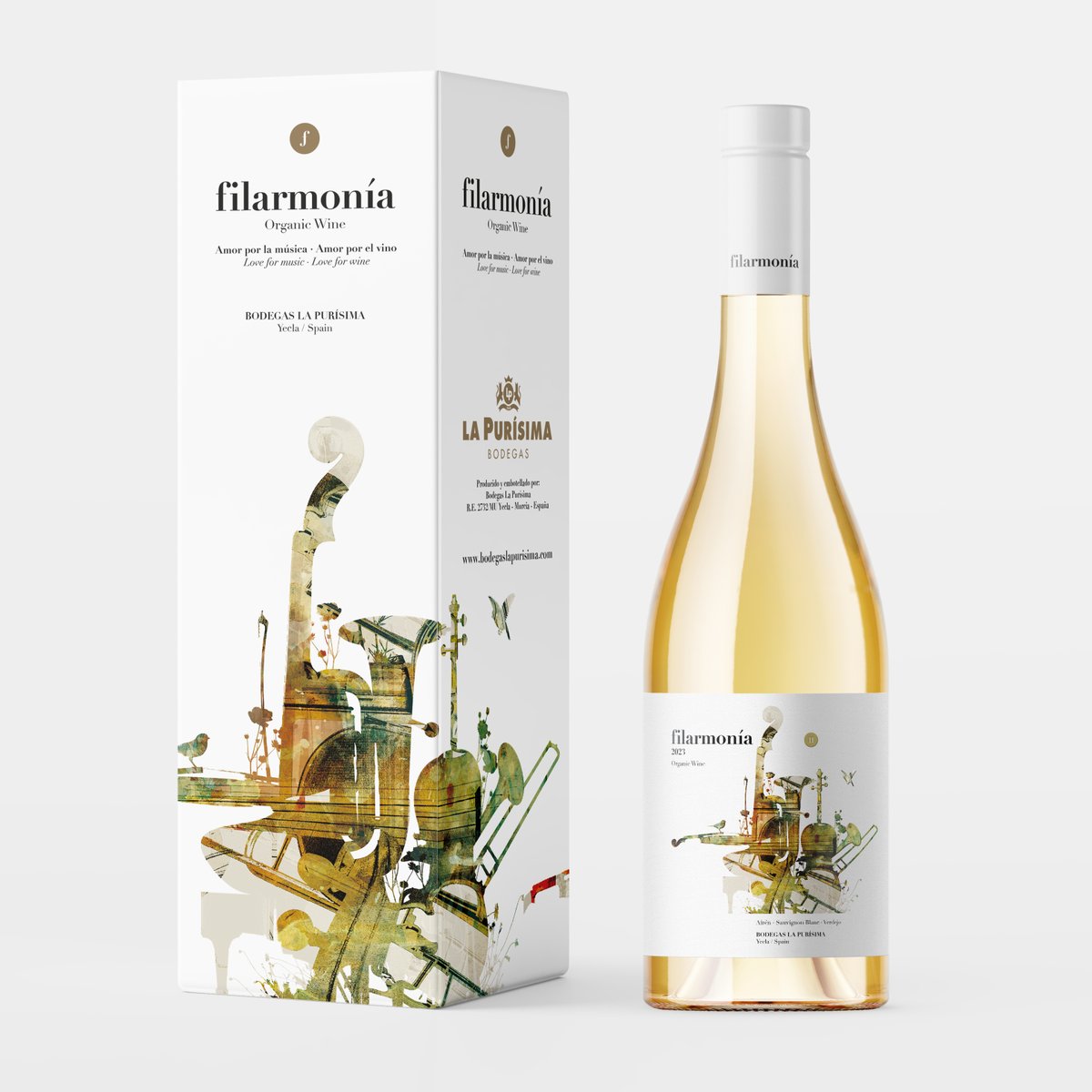 armoder1's tweet image. Diseño e ilustración vino Filarmonía Blanco realizado por  armoderdesign para @bodegaspurisima

#armoderdesign #winelabeldesign #illustration #branding #packagingdesign #bodegaslapurisima #yecla #murcia #art #designGiovanniAcquaviva #illustrationGiovanniAcquaviva #organicwine