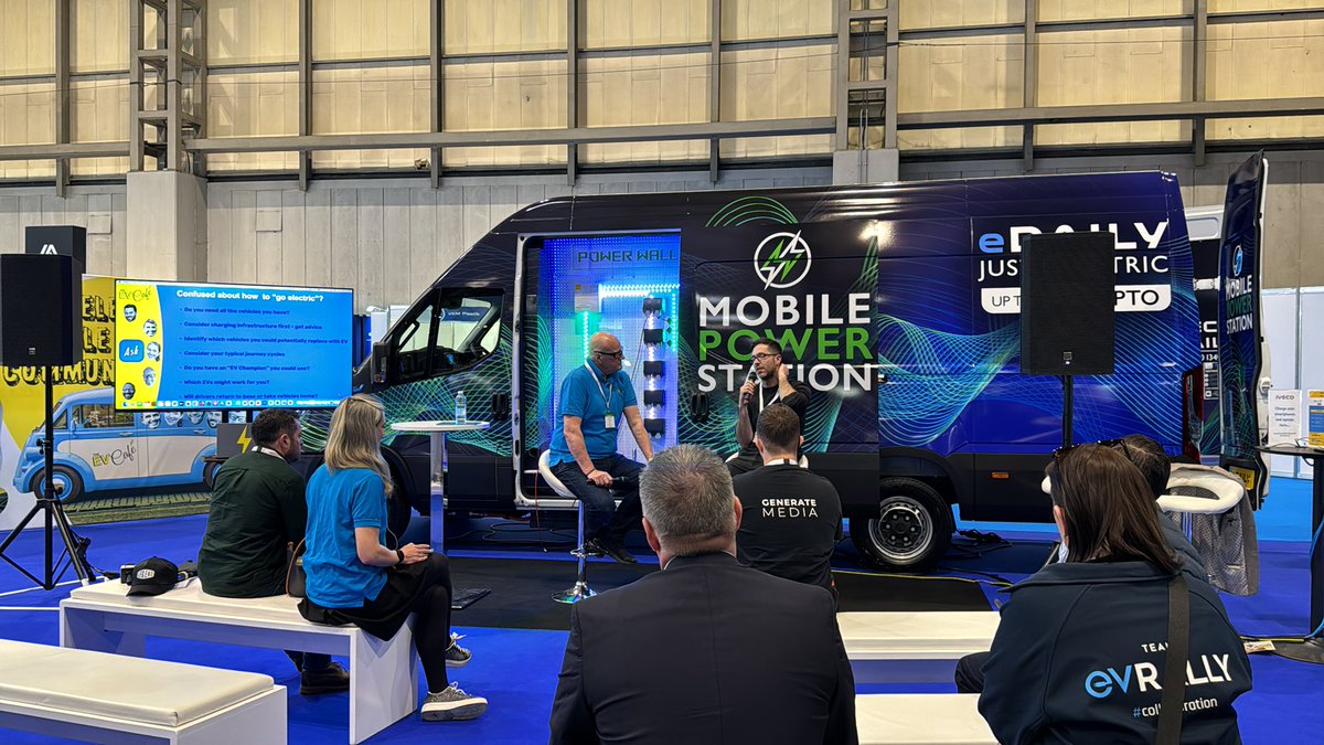The Mobile Power Station is powering @EVCafe1 talks throughout the CV Show! #ev #cvshow