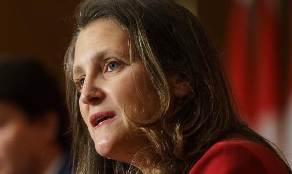 Finance Minister @cafreeland tells reporters it “would be just wrong for me to comment” on a Parliament Hill protest celebrating October 7th killing of Jews. Freeland hours later posted statement on Twitter. blacklocks.ca/wont-comment-o… #cdnpoli