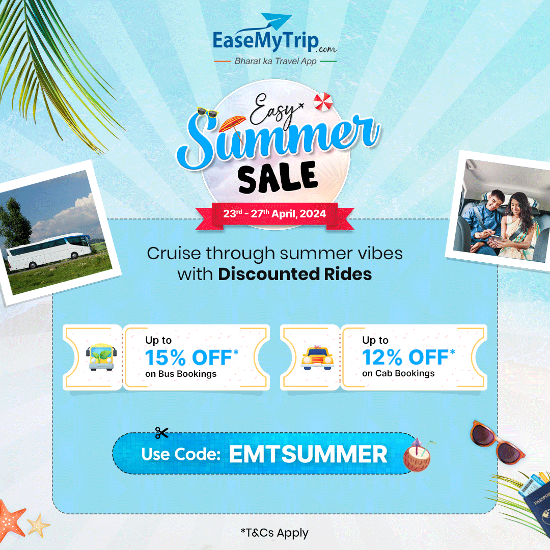 Deals hotter than the summers you shouldn't miss! Use code - EMTSUMMER Book Now! #travelsale #easemytripsale #traveloffers #travelonbudget #summersale #easemytrip