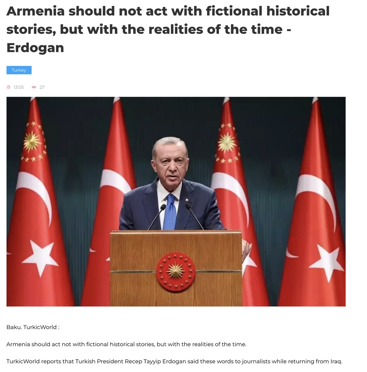 'Armenia should not act with fictional historical stories,' says man trying to rebuild the Ottoman Empire