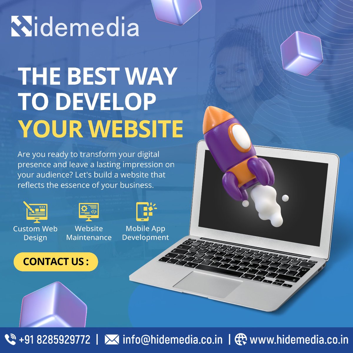 Empowering Your Online Journey: 
Our Developers Bring Innovation to the Web

Join Us Today ✅
For more info visit our
Website: hidemedia.co.in ✅
or call us @8285929772
#websitedeveloper #website #management #websitedevelopment