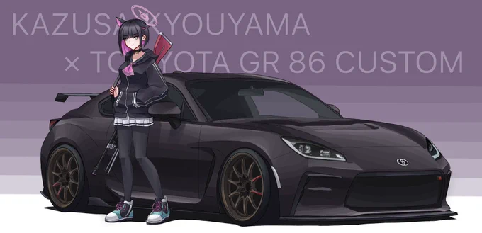 #私はこういう絵描きです見た絵描き全員参加美少女と車やバイクの併せを描いてます!最近はよくブルアカ描いてます 