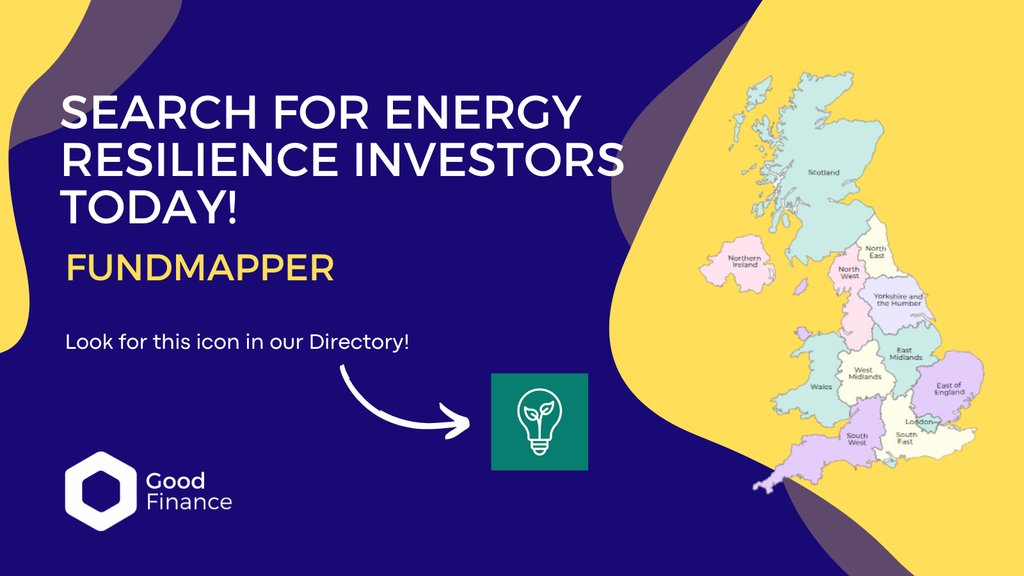 Use the filters on our 'Fundmapper tool' to select 'Energy Resilience' to show social investors that are actively investing to help organisations to build their energy resilience...👉️ goodfinance.org.uk/investors-advi…