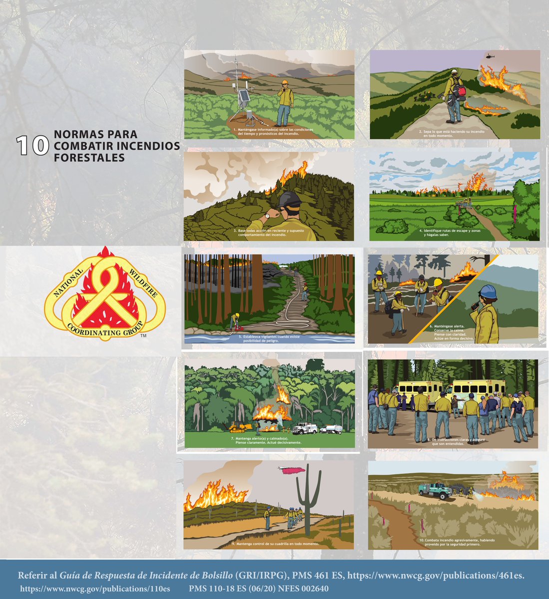 Las 10 normas para combatir incendios forestales según <a href="/NWCG/">National Wildfire Coordinating Group</a> 🧵
(Fuente:  nwcg.gov/publications/p…)
