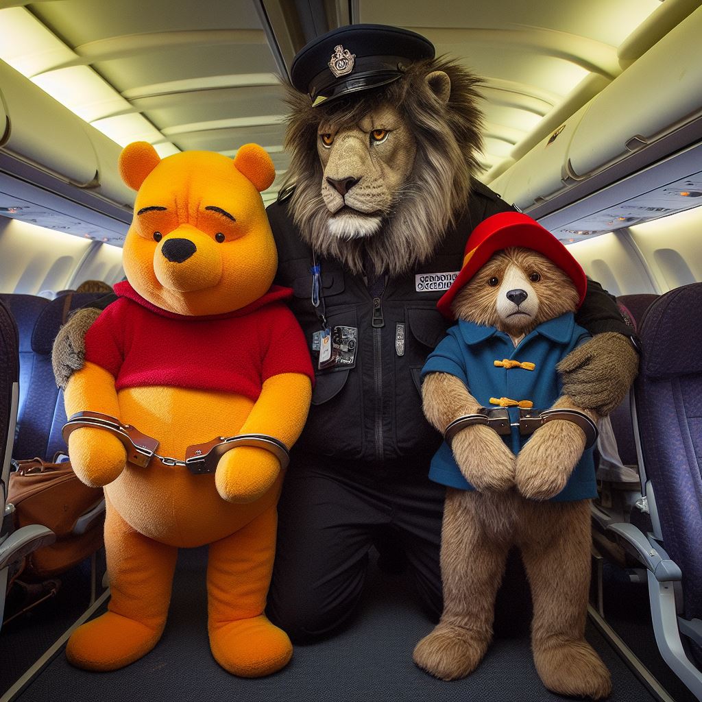 'Rishi got you, too, Pooh?' 'Yes, Brother, apparently Bears aren't indigenous to Britain' 'Nothing personal, lads, my kids quite like you. But Rishi needs to save his premiership, so to Rwanda with you' 'It's okay, you're only following orders'