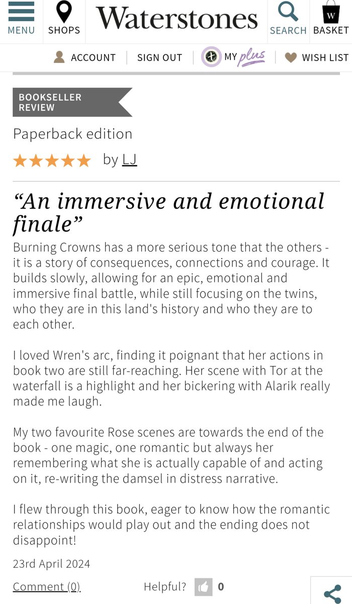 My review of Burning Crowns is up (spoiler free!) @kwebberwrites @doyle_cat @EMTeenFiction @HarperInsider