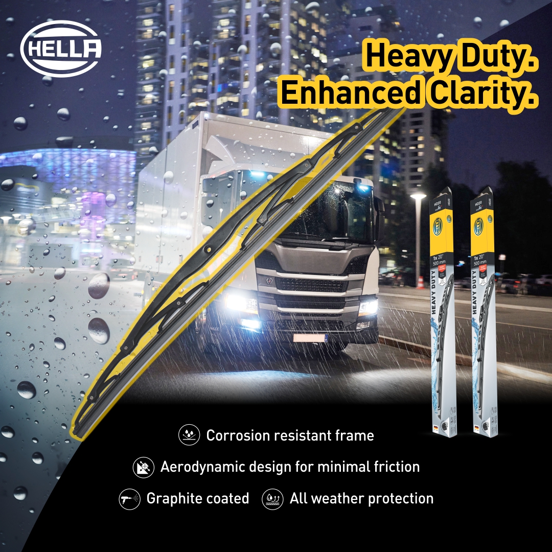 Wipers that wear out quickly are not worth settling for!

Engineered for enduring performance and exceptional cleaning power, HELLA's Heavy-Duty Wiper Blades ensure your fleet and cargo remain safe for miles to come.

#HELLAIndia #WiperBlades #Wipers #AutomotiveAftermarket