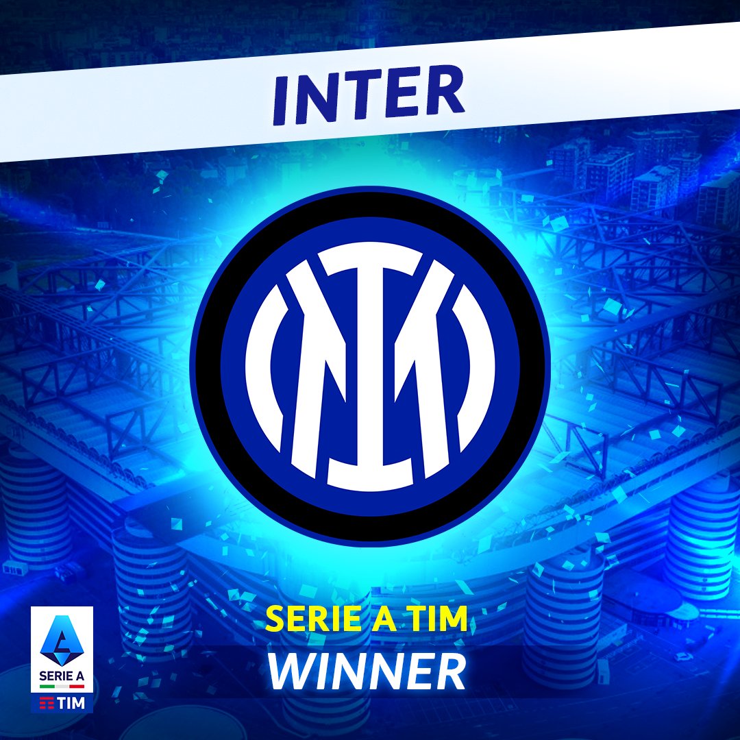 Lo Scudetto è #NERAZZURRO! 🏆🇮🇹 L'#Inter con la vittoria nel #DerbyDiMilano, si laurea Campione d'Italia e appunta sul petto la seconda ⭐! Su le mani per i ragazzi di Simone Inzaghi! 🙌🏻 La #SerieATIM continua con la lotta per l'Europa e per la salvezza, su DAZN con #TIMVISION!