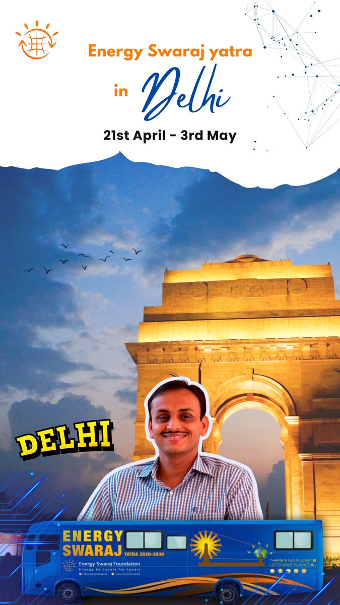 DrChetanSolanki's tweet photo. Are you in Delhi and want to visit my #SolarBus? 

Let’s meet then!
My #EnergySwaraj Yatra is in #Delhi and I am happy to spread awareness about #ActionForClimateChange here✨

Host yatra: https://t.co/23t8itdQmd

@Energy_Swaraj #EnergySwaraj https://t.co/vPvkZLaIu9