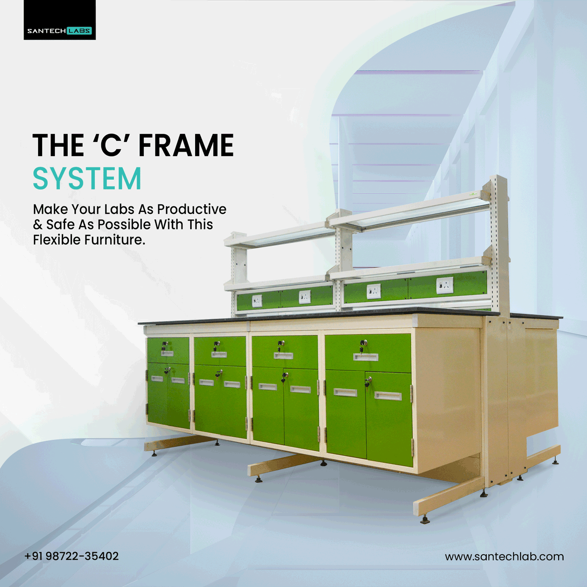 santechlabs's tweet image. Never worry about lab spills or mess again with Santech Labs&apos; C-Frame systems. Designed for productivity and safety, providing dedicated storage spaces for equipment.
.
Visit our website: santechlab.com/product/c-fram…
.
#santechlabs #Cframesystem #modernlabfurniture #labfurniture