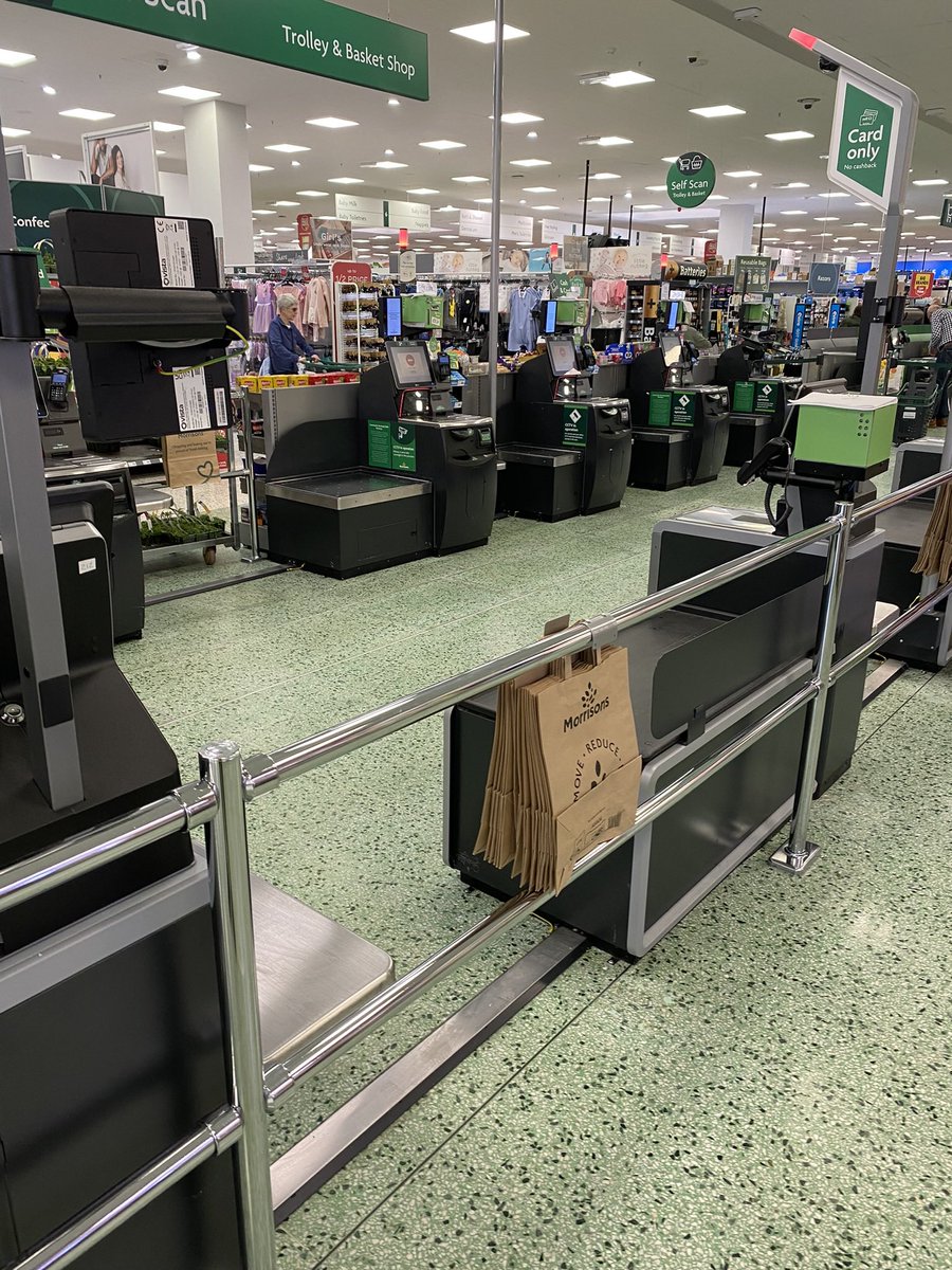 Brilliant @Morrisons - you have doubled self service area in Newlands Glasgow but only use new part so with manned tills cut actually down on checkouts.