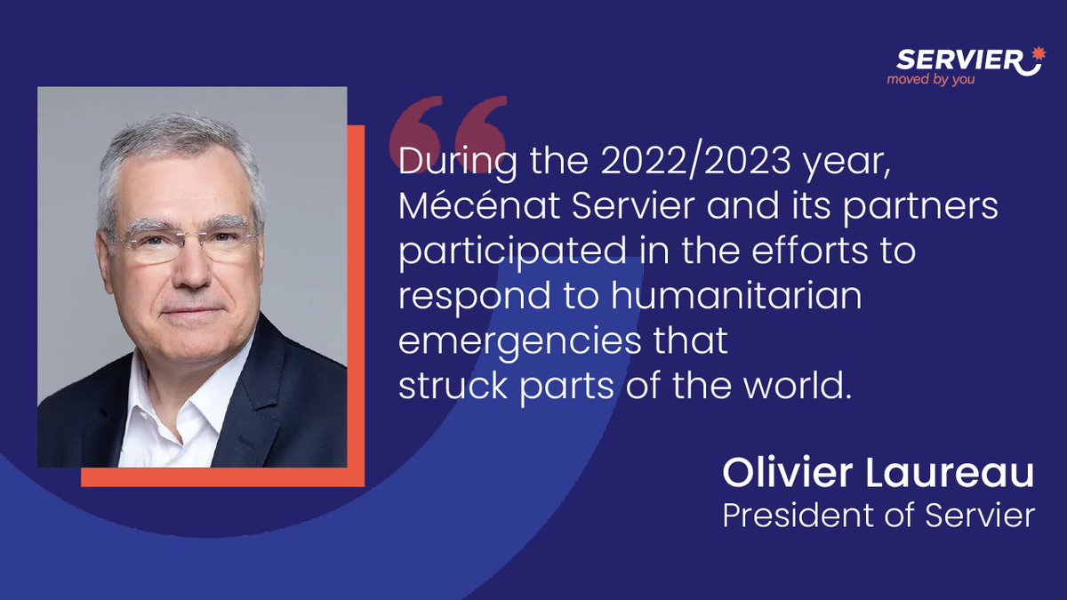 🗣️Hear from Olivier Laureau, President of Servier, who highlights the commitments and actions of #MecenatServier
Read more 👉 bit.ly/3Qg2bj7
#solidarity #WeAreServier #MovedByYou