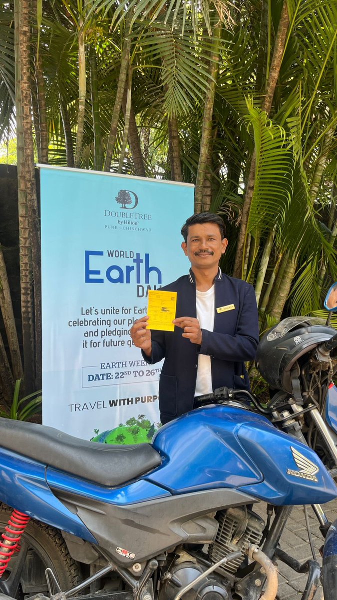 Ensuring eco-friendly transit: Staff Vehicle PUC at DoubleTree by Hilton, promoting sustainable transportation practices for a greener tomorrow.

#GWOE #EarthWeek #doubletreebyhilton #punehotels #pune #travelwithpurpose #doubletreebyhiltonpunechinchwad #greenpune