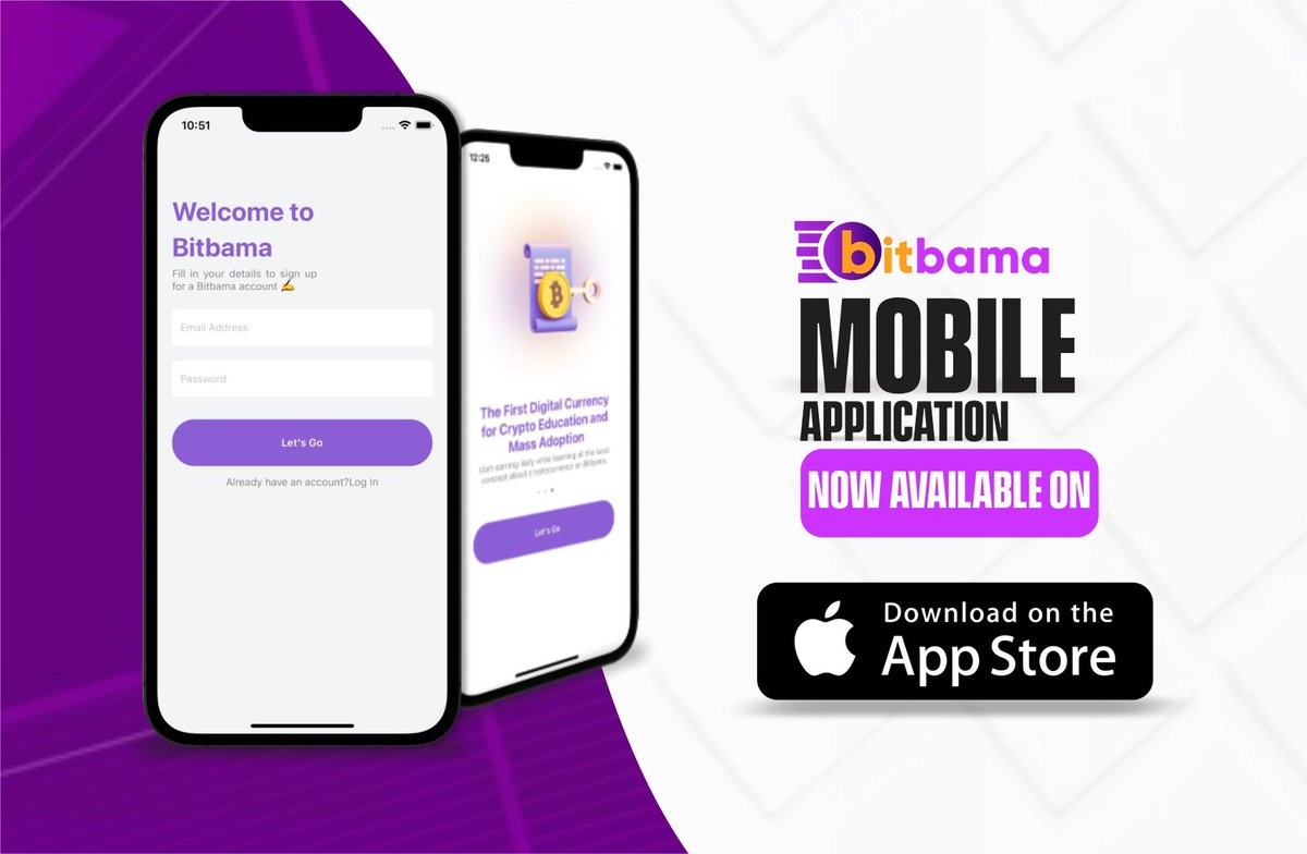 Bitbama App Now Live on App Store! Your support has been crucial, and we're grateful. Download now for a user-friendly experience and real-time updates. apps.apple.com/ng/app/bitbama… #Bitbama $BAMA #OKX #Binance    #R2EofTheDay