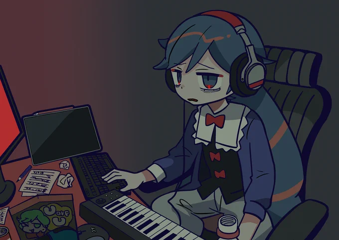DYES IWASAKさんの新曲 "スターチップフラペチーノ feat.初音ミク" のイラストを描かせて頂いております! かっこいいエレクトロスイングに野良ちゃんのポップかわいい動画が合わさってめちゃよきなので是非・・!! 胡桃のあさんのかっこいい歌verも!!