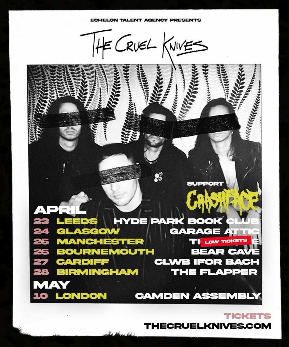𝐝𝐞𝐭𝐨𝐧𝐚𝐭𝐢𝐨𝐧: 𝐈𝐌𝐌𝐈𝐍𝐄𝐍𝐓 ❇️ TOUR WITH @TheCruelKnives BEGINS TONIGHT IN LEEDS. TICKETS AVAILABLE ON THE DOOR. 𝐭𝐡𝐫𝐞𝐚𝐭 𝐥𝐞𝐯𝐞𝐥 𝐦𝐚𝐱. 𝐢𝐓’𝐬 𝐚𝐁𝐨𝐔𝐓 𝟐 𝐠𝟎 𝐨𝐅𝐅.