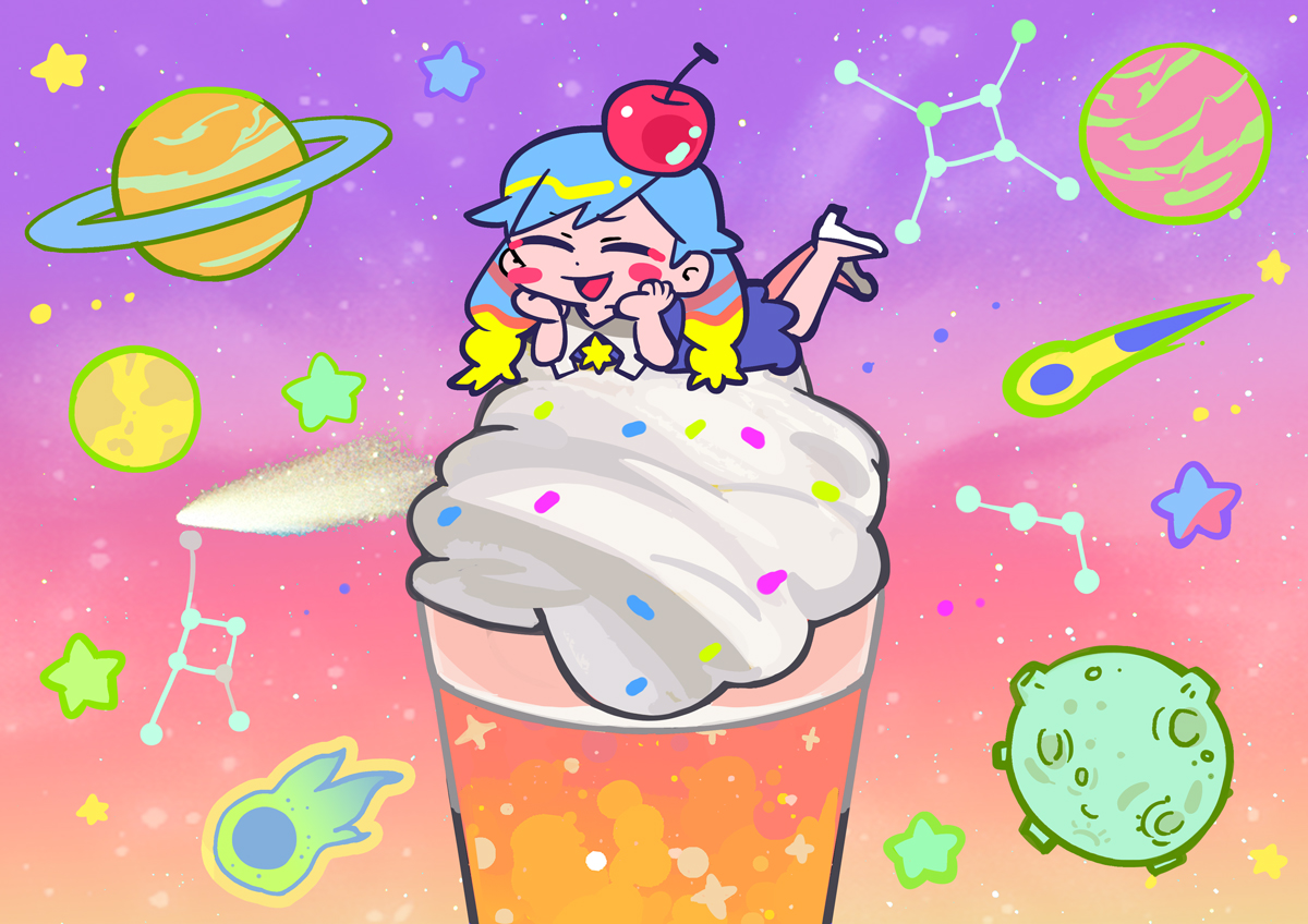 「DYES IWASAKさんの新曲 "スターチップフラペチーノ feat.初音ミク」|寺田てらのイラスト