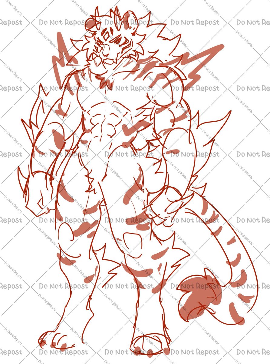 Some sketch I got before sleep this morning he is a devil thunder tiger something I will make him as a adoptable