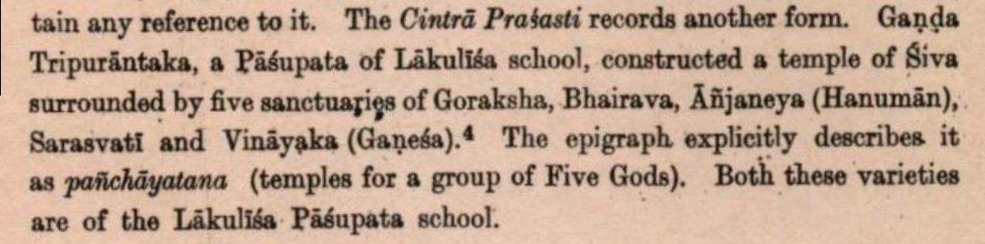 Shubh Hanuman Jayanti to all 🙏

So here's a🧵 on the importance of Hanuman ji in Saivism (Historic perspective)

1). Hanuman ji (Aanjaneyam) is part of the Saiva Pashupata Panchayatana upasana mentioned in Cintra Prarasti (c. 13th cen CE) of Sarangadeva