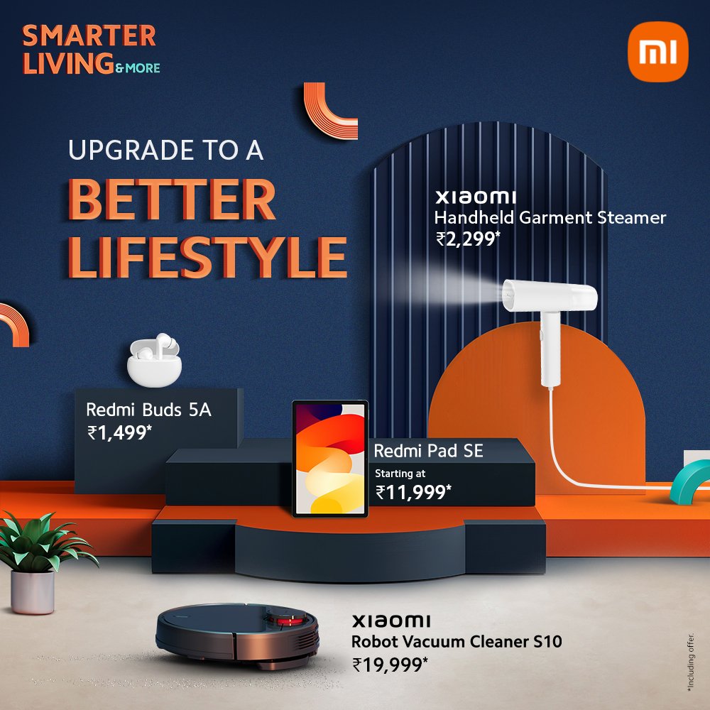 Today we launched 4 incredible products with #SmarterLiving2024 that are all set to elevate your lifestyle. 

📍 The powerful #XiaomiGarmentSteamer
📍 High-performance cleaning with #XiaomiRobotVacuumCleanerS10
📍 #RedmiBuds5A with Active Noise Cancellation
📍 #RedmiPadSE for…