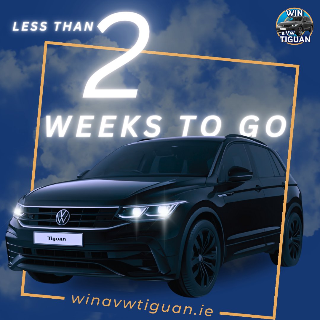 WinAVWTiguan's tweet photo. ✨ 𝗟𝗲𝘀𝘀 𝘁𝗵𝗮𝗻 𝟮 𝘄𝗲𝗲𝗸𝘀 𝘁𝗼 𝗴𝗼...

With under 2 weeks left to go until our draw takes place, have you got your ticket yet? 🎫

To be in with a chance of winning a brand new VW Tiguan, head on over to https://t.co/QNwolvFr7J to enter!🤩 https://t.co/848dAVzQMS
