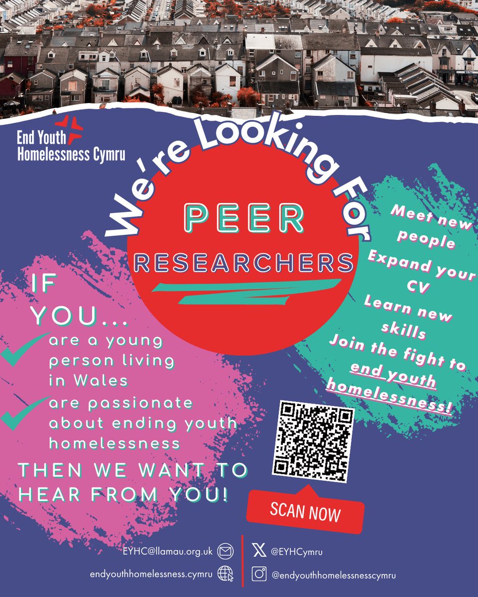 If you or a young person you work with has been affected by youth homelessness then we need your knowledge, experience, and passion to help us design our next research campaign! Complete this short form to apply to be a Peer Researcher - bit.ly/4ddvlJx