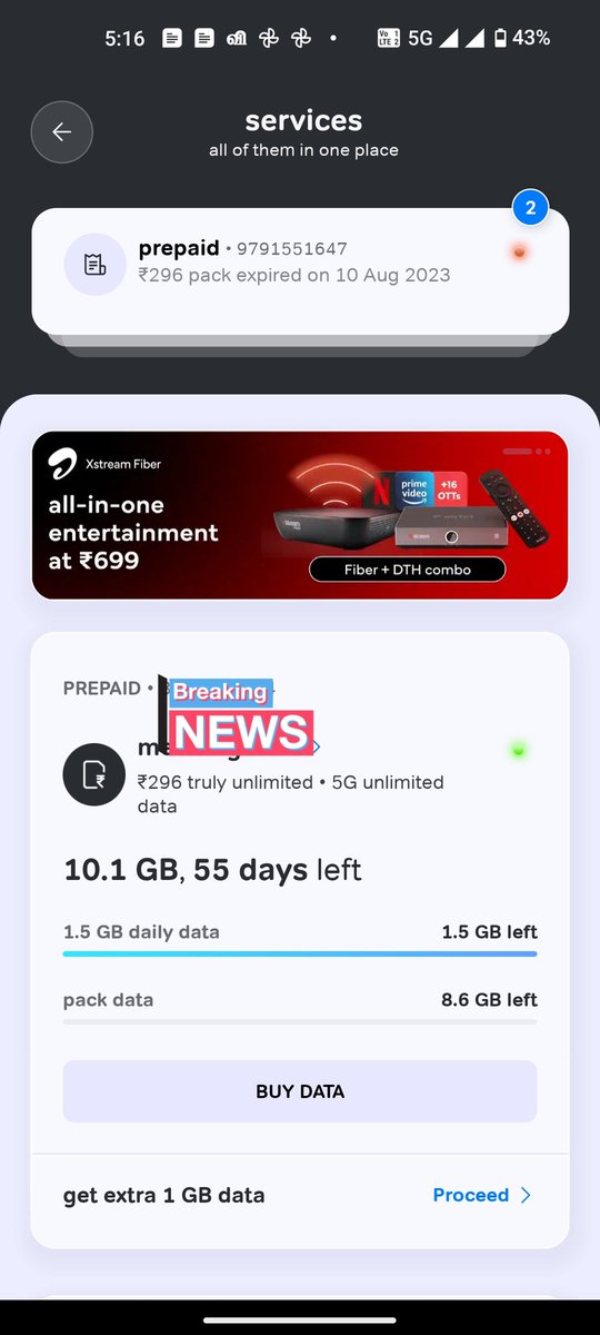 selvakumar23's tweet photo. Before recharge I had 1 day left, then I did a recharge of 479 which has 56 days  validity. So after the recharge my validity should be 57 days.
How come it became 55 days which university is teaching such maths?
@airtelindia https://t.co/KtojLwHcbl