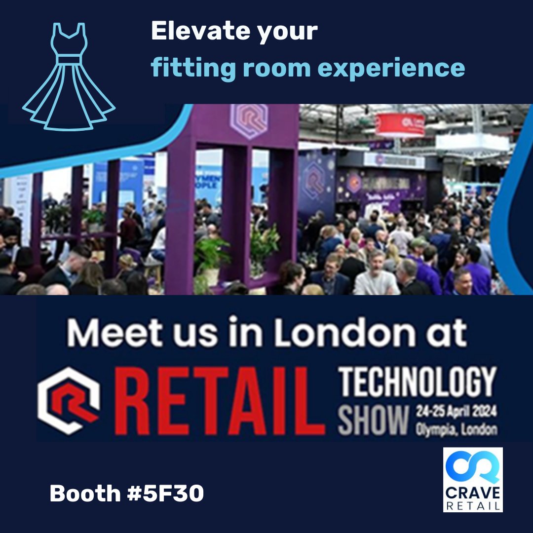 🚀 Tomorrow's the day! #RTS2024 opens its doors and we can’t wait to see YOU at the Retail Technology Show in #London. 
 
🎉 Join Crave Retail &amp; Tag Company at Booth 5F30!
 
🌟 Learn about Crave's smart #fittingrooms for #apparel retailers.
 
#retail #retailtech #fittingroom #CX