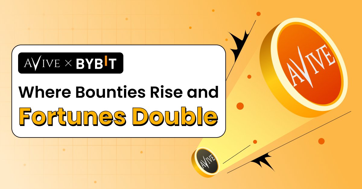 AviveAPP's tweet photo. 🚨🔥 Bounty Alert
Avive X Bybit Token Bounty just got BIGGER!

Rewards are now $200 $Avive with 300 new slots open for grabs!

1️⃣Sign up with #Avive exclusive link 👉 https://t.co/yBZWlvNHZi
2️⃣Deposit $100 USDT in your #Bybit account

3️⃣Trade USDY tokens

Grab your spot and double your bounty today!