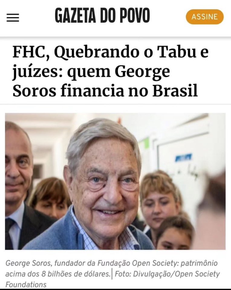 Refrescando memórias: o maior interventor globalista bilionário no Brasil é George Soros, que atraves de sua Open Society, financia o que há de mais podre na política brasileira . Seu dinheiro vai para ONGs abortistas, associações com nomes cortina de fumaça que trabalham pela…