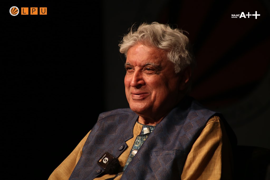 lpuuniversity's tweet photo. Our #LPUFamily cherished an unforgettable and fulfilling interactive session with Mr. Javed Akhtar, Padma Bhushan awardee, screenwriter, lyricist, poet and social activist at the #LPUCampus!
#LPUForYou #LPUDiaries #LPUReview #LifeAtLPU #EventsAtLPU #JavedAkhtar #Music https://t.co/OwrbJCrUKw