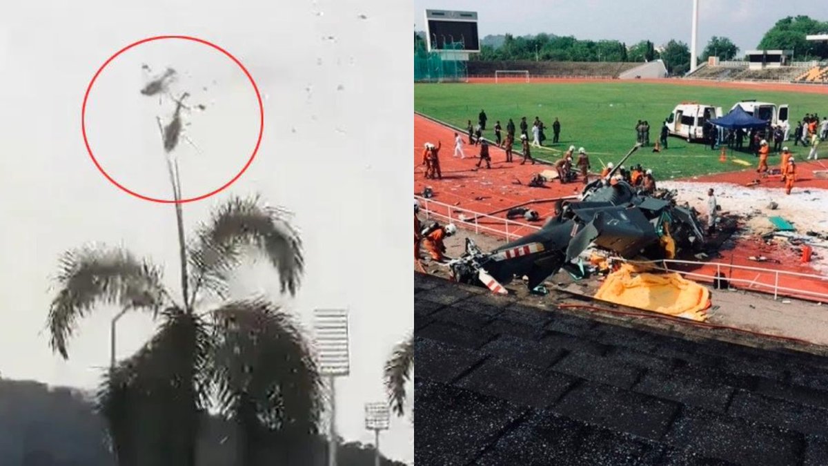 2 Malaysian military helicopters collide, 10 Killed.

Read Full News: shorturl.at/fuFL4
#malaysianmilitaryhelicopter #helicopterscollide #colided 
#10killed #dailynewsupdate #USNews #WorldNews
