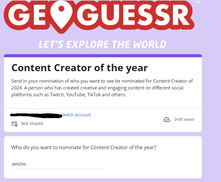 HasH0196's tweet photo. @geoguessr Not a dedicated Geoguessr streamer but would still nominate @JERICHO. https://t.co/41CKJlORY0