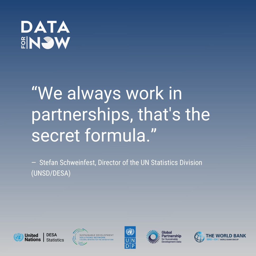 'We always work in partnerships, that's the secret formula.' - Stefan Schweinfest @UNStats @UNDESA. 

Find out more about #Data4Now partnerships with @sdsn_TReNDS @worldbankdata @Data4SDGs @SDGintegration @SSB_Norway @Hewlett_Found @FCDOGovUK

buff.ly/4aUGc94