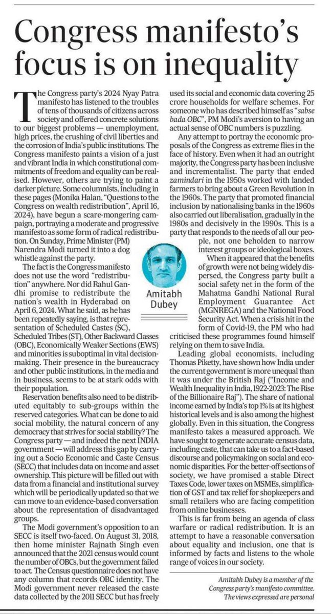 "It is an attempt to have a reasonable conversation about equality and inclusion, one that listens to the whole range of voices in our society," says Hindustan Times.

Read on...
hindustantimes.com/opinion/congre…   <a href="/bharatjodo/">Bharat Jodo</a>
<a href="/pravchak/">Praveen Chakravarty</a> 

#HaathBadlegaHalaat
#ProfessionalsForIndia