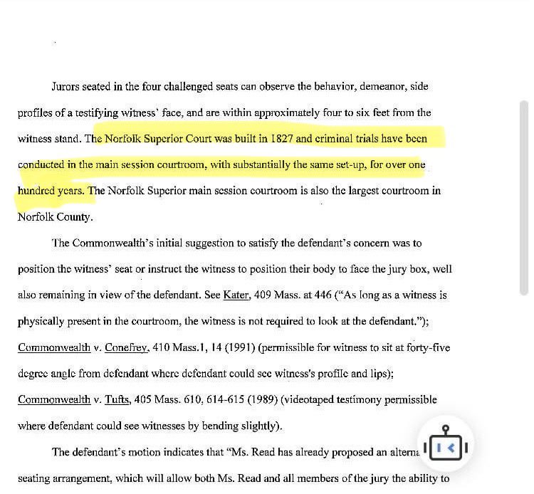 Translation: “here at Norfolk Superior, we have violated every defendant’s constitutional rights for over a 100 years and see no need to stop now”. #FreeKarenRead