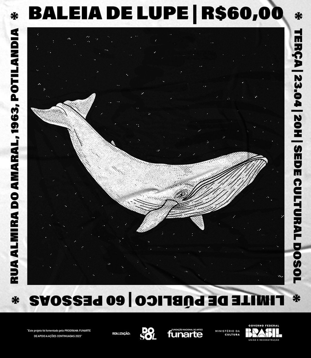 dosoldosol's tweet photo. Hoje tem doidera na sede cultural dosol: meio Baleia e meio Lupe de Lupe tocando o som das duas bandas. Ingressos no https://t.co/3e7ucvZDM0 porta 19h, showtime 20h. Só vai os coisado, bora. https://t.co/w7Mnkuy9iQ