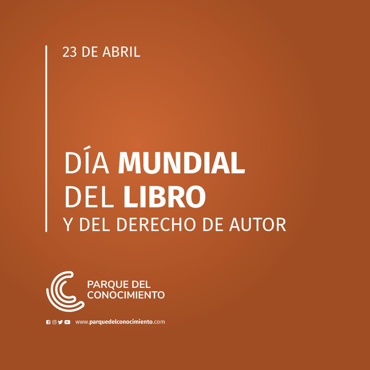 #Efemérides Cada 23 de abril celebramos el Día Mundial del Libro y del Derecho de Autor en honor a Miguel de Cervantes Saavedra, William Shakespeare y el Inca Garcilaso de la Vega, grandes figuras de la literatura.
#DíaDelLibro #ParquedelConocimiento #BPM