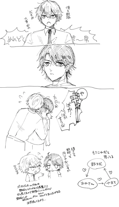 げんこ〜もせずに描いてた園綾と桃円桃 