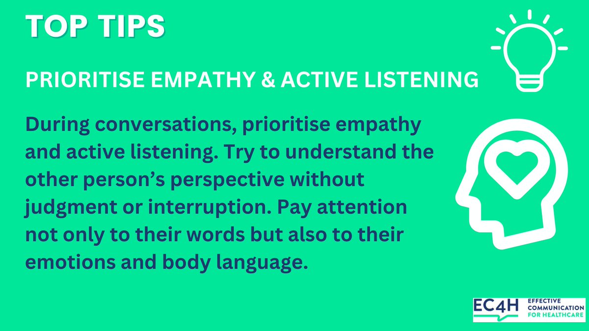 #TopTipTuesday
Empathy and active listening are key skills for an effective communicator