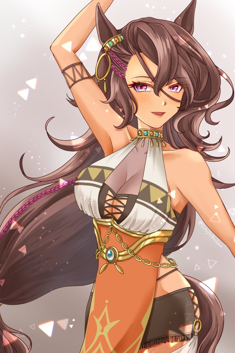 ビワハヤヒデ 「#私はこういう絵師です見た絵師全員参加 ハヤヒデとかブライアンとかリガントーナと」|りるるん。のイラスト