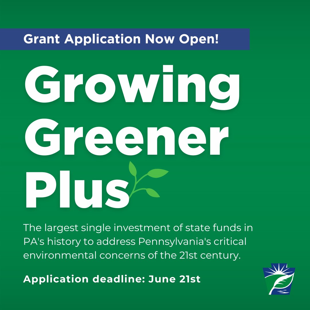 Applications are open!! 🌱 The Growing Greener Plus program is part of DEP’s Grant and Loan Program, which provides grants to assist individuals, groups, and businesses in addressing a host of environmental issues. Some examples of what Growing Greener has helped with include:…