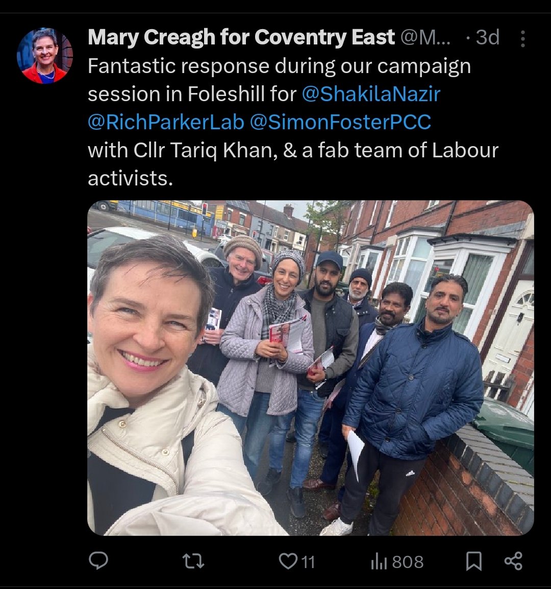 I wonder how voters and activists in the Coventry East constituency such as those pictured here feel about the fact that their Corbyn-despising prospective MP Mary Creagh is a member of the Labour Friends of Israel. en.m.wikipedia.org/wiki/Category:…