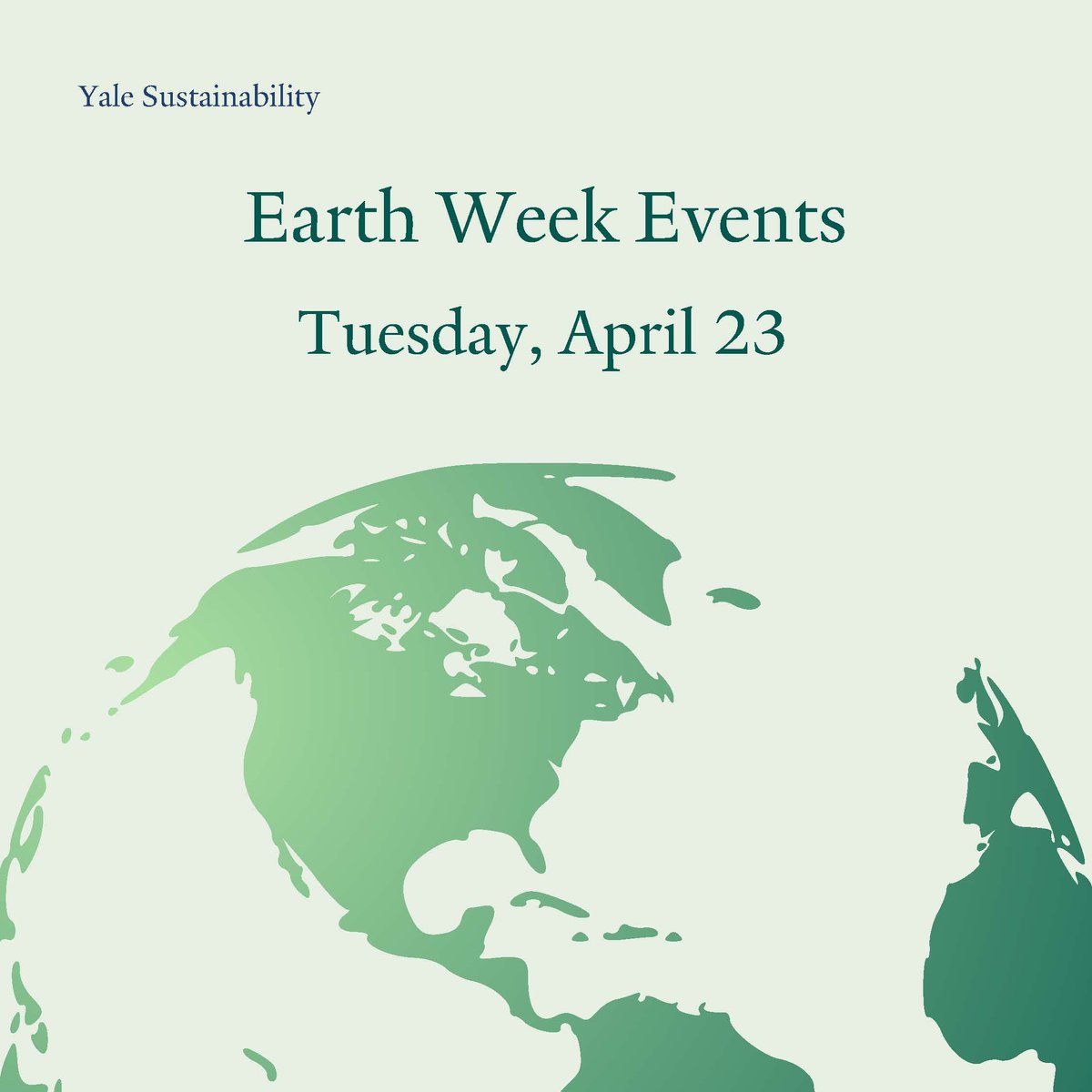 YaleSustain's tweet photo. It's Earth Week at Yale, and we're celebrating with events aimed at inspiring and empowering climate action and promoting well-being. Check out our full calendar and join an event or two! https://t.co/PxLinzK2mx https://t.co/ZvzT4DVrTh