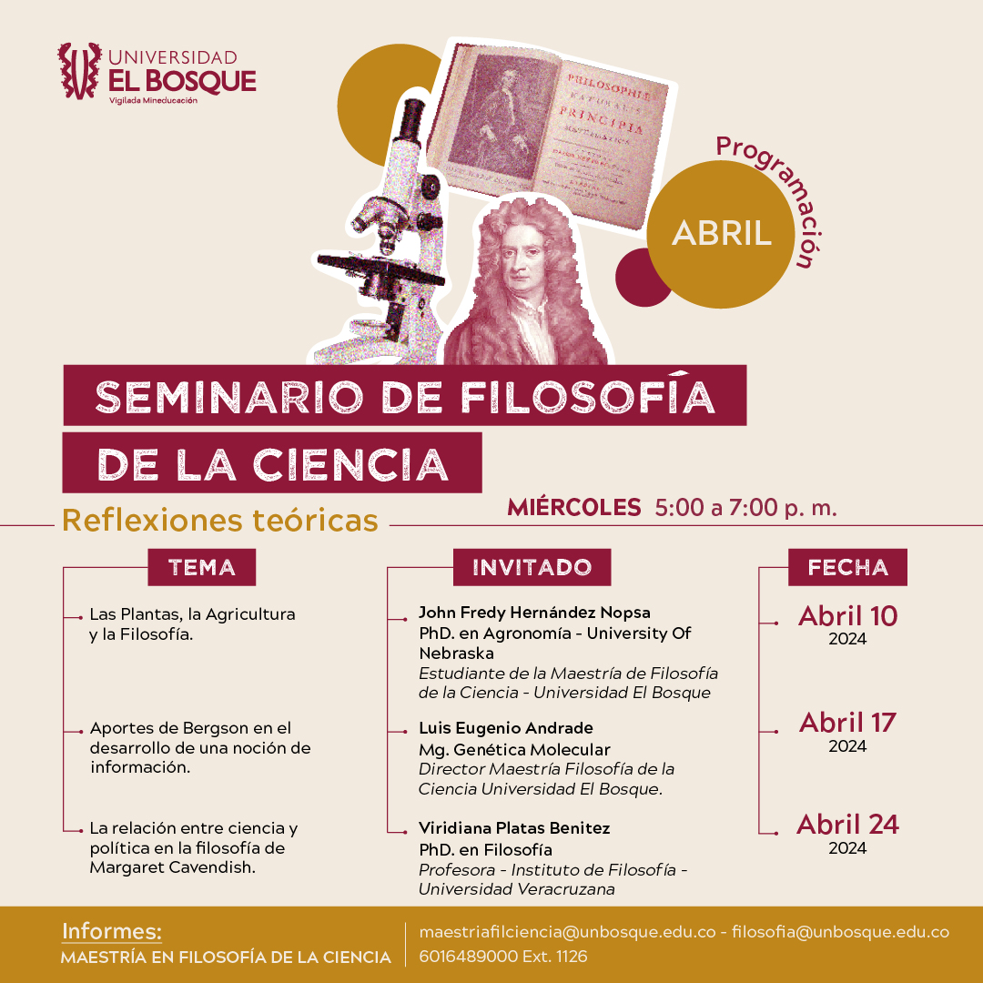U_ElBosque's tweet photo. Esta es la programación para el mes de abril del seminario de Filosofía de la Ciencia, infórmate y asiste.😃🤓

@filosofiabosque

#YoSoyElBosque💚 #Filosofía #Ciencia #Seminario https://t.co/nNtqAJZUjK