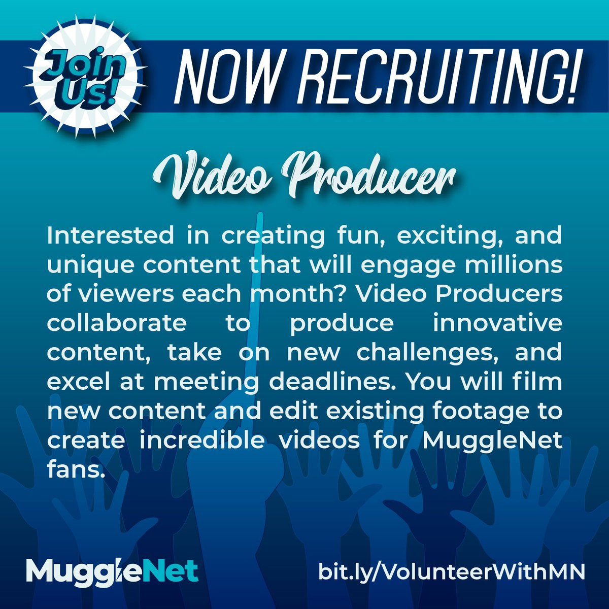 Do you enjoy editing videos? Do you want to make videos that will be seen all over the wizarding world? Join our team today! 🎥⚡ #VolunteerWithMuggleNet

mugglenet.com/site/volunteer/